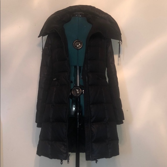 BCBG Maxazria long down  black coat - Picture 6 of 8